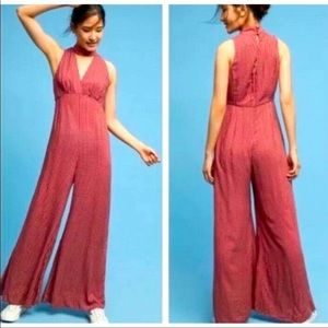 Anthropolige Maeve Farida Red Printed Jumpsuit